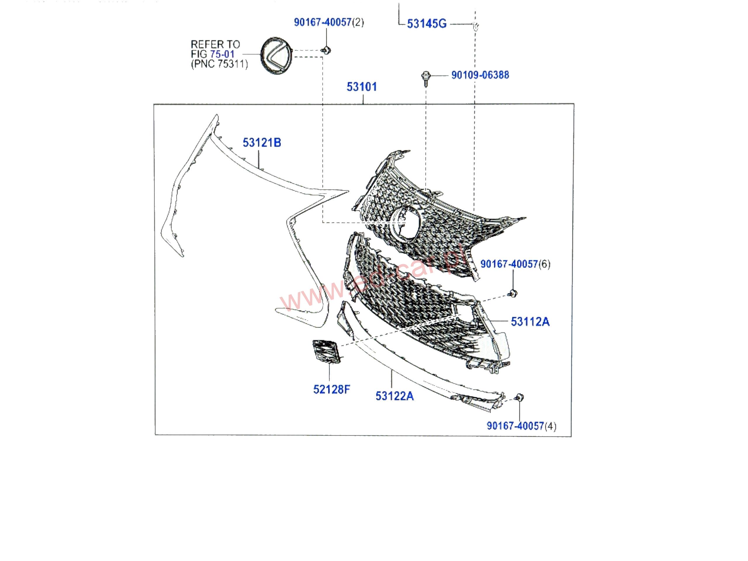 lexus-gs-f-gsf-iv-atrapa-grill-kratka-chrom-zderzaka-przod-53101-30a40-ed-car.pl-7119734
