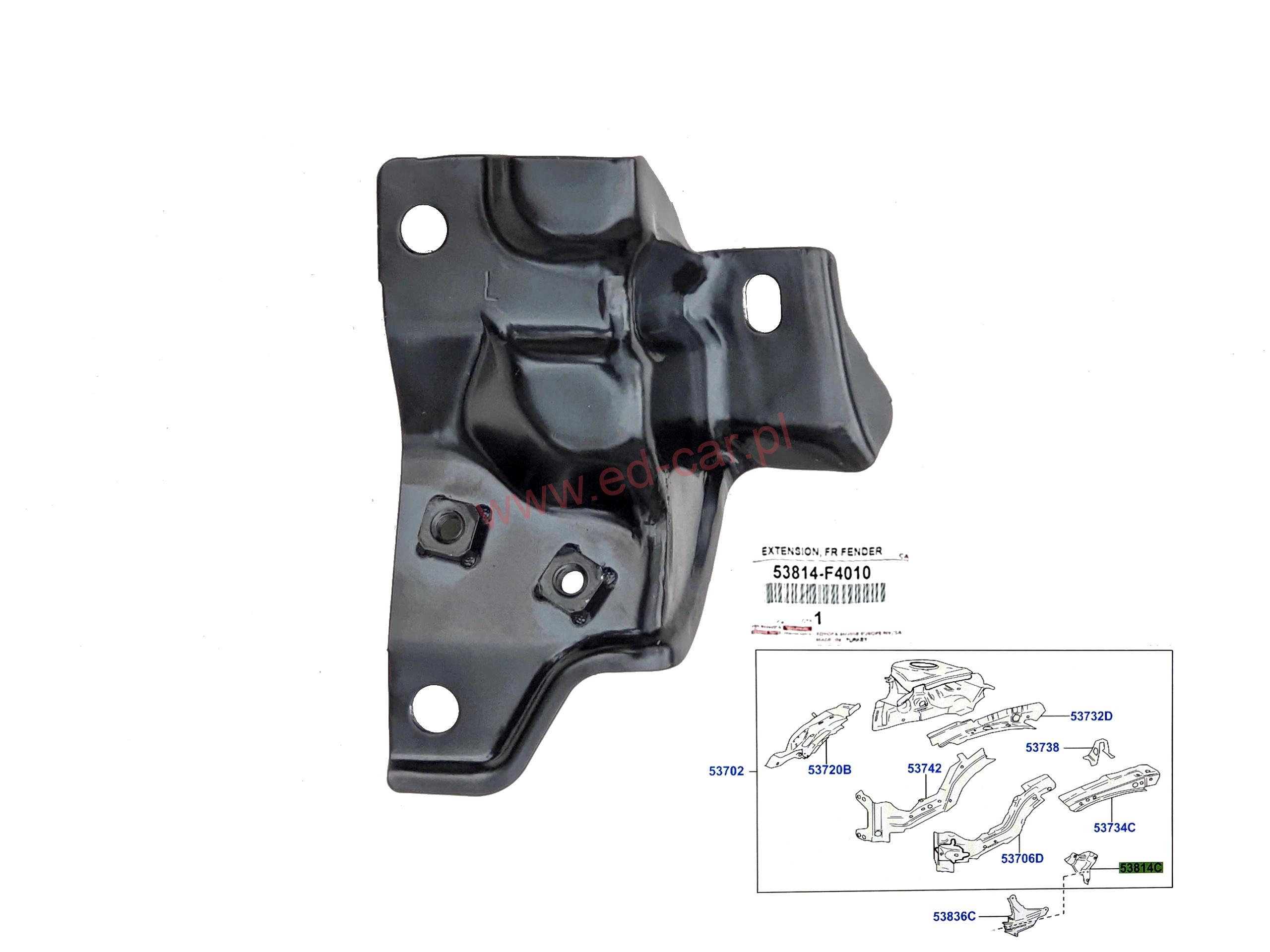 toyota-c-hr-i-chr-ii-wspornik-slizg-blotnika-lewy-przod-a53814-f4010-ed-car